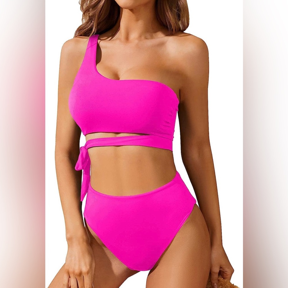 Tempt Me Women One Shoulder Bikini Set